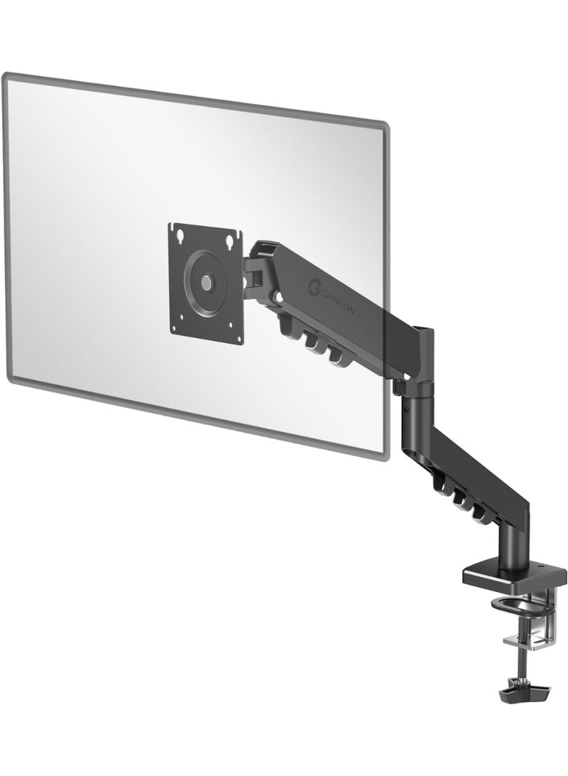 GAMEON GO-5500 Gas Spring Monitor Arm – Single Arm Mount for 17"-32" Monitors, Supports Up to 9kg, Full Motion Adjustment, VESA 75x75/100x100, Clamp/Grommet Base, Cable Management, Black Black - Image 1