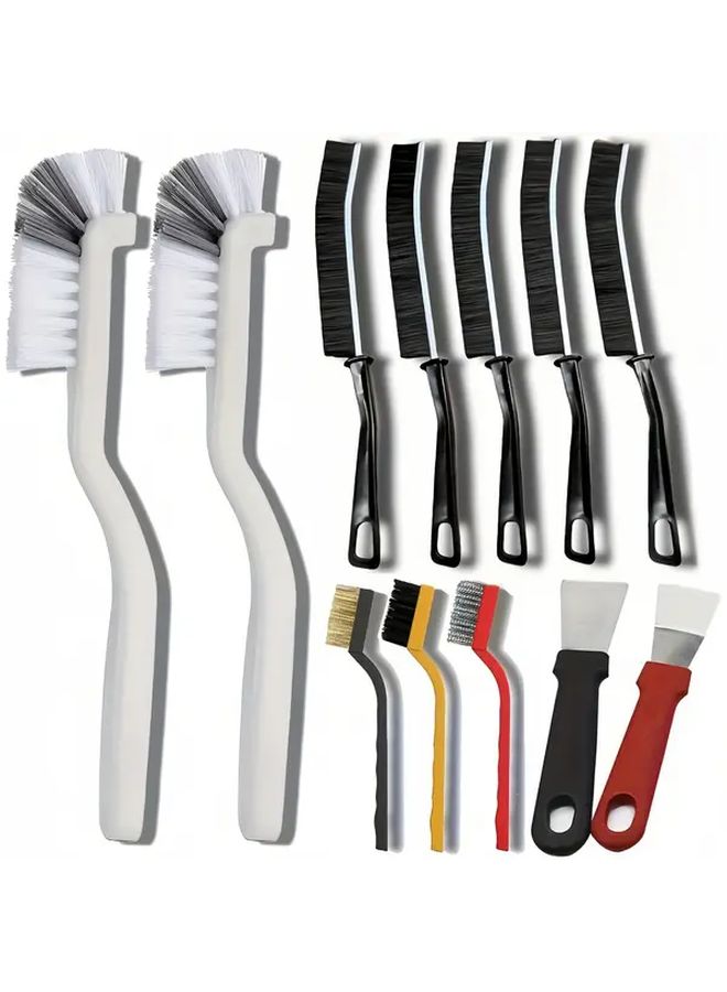 12pcs Heavy Duty Long Handle Window And Narrow Space Cleaning Brush Set - Image 1