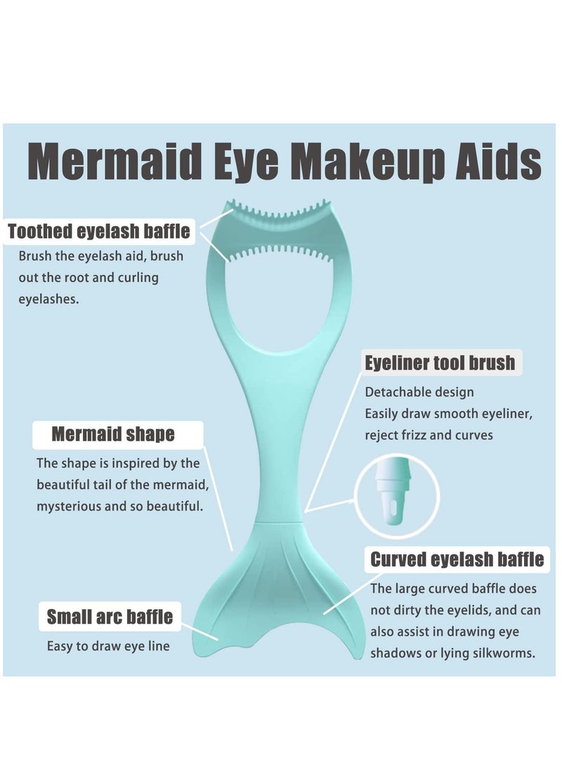 Generic - Mascara Guard, Silicone Mermaid Mascara Shield Applicator, Eyelash Comb Cosmetic Tool, Reusable Makeup Eyelash Tool, Detachable 3 Pcs - Image 1
