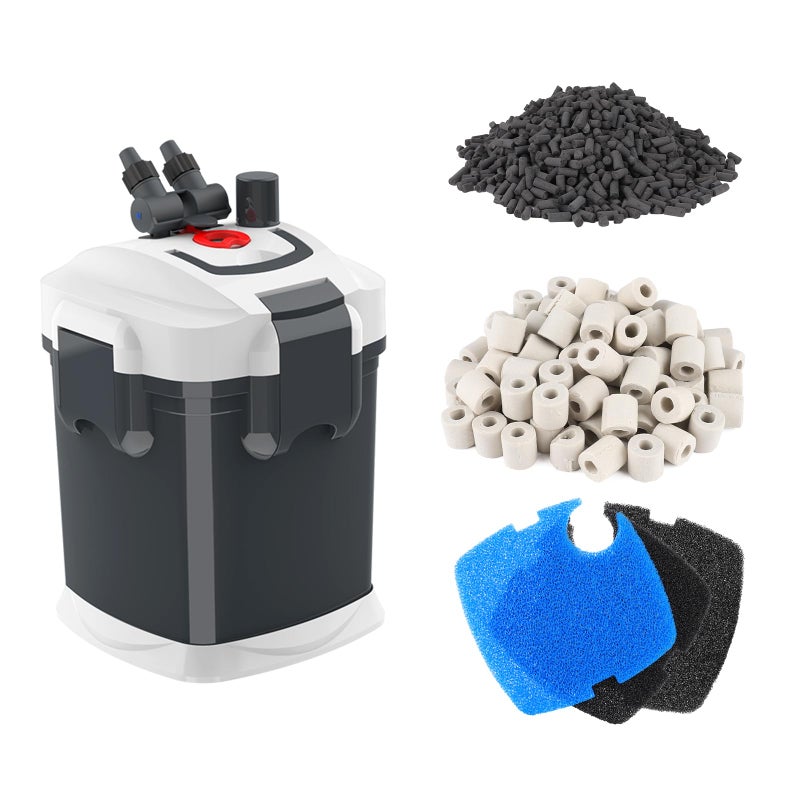 fishkeeper 660GPH Canister Filter, 3-Stage Filtration Aquarium Filter with Quartz Balls and Filter Cotton, Ultra-Quiet External Aquarium Canister Filter for Freshwater and Saltwater up to 230Gal (45W) - Image 1