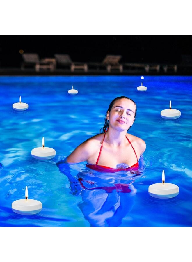 White Floating Candles-3 Inch Unscented Dripless Wax 13-15 Hours Burning,24 Pack for Centerpieces Floating Candles, for Cylindrical Vases, Swimming Pool,Restaurant,Wedding,Party Decoration - Image 4