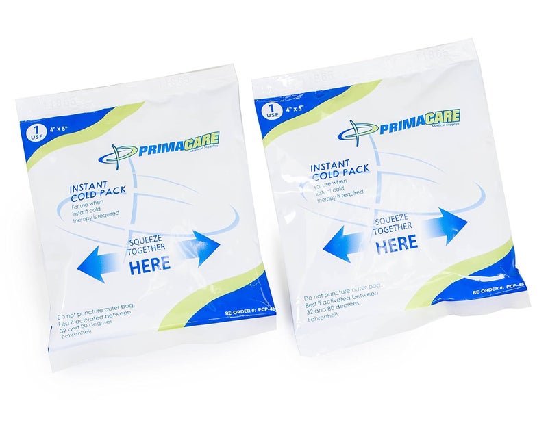 PRIMACARE بريماكير PCP45 حزم باردة فورية 4 × 5  24 حزمة ثلج قابلة للتخلص مع أغطية غير منسوجة لتخفيف الألم والتورم والالتهابات والالتواءات وآلام الأسنان والإسعافات الأولية للرياضيين والأنشطة الخارجية - Image 2