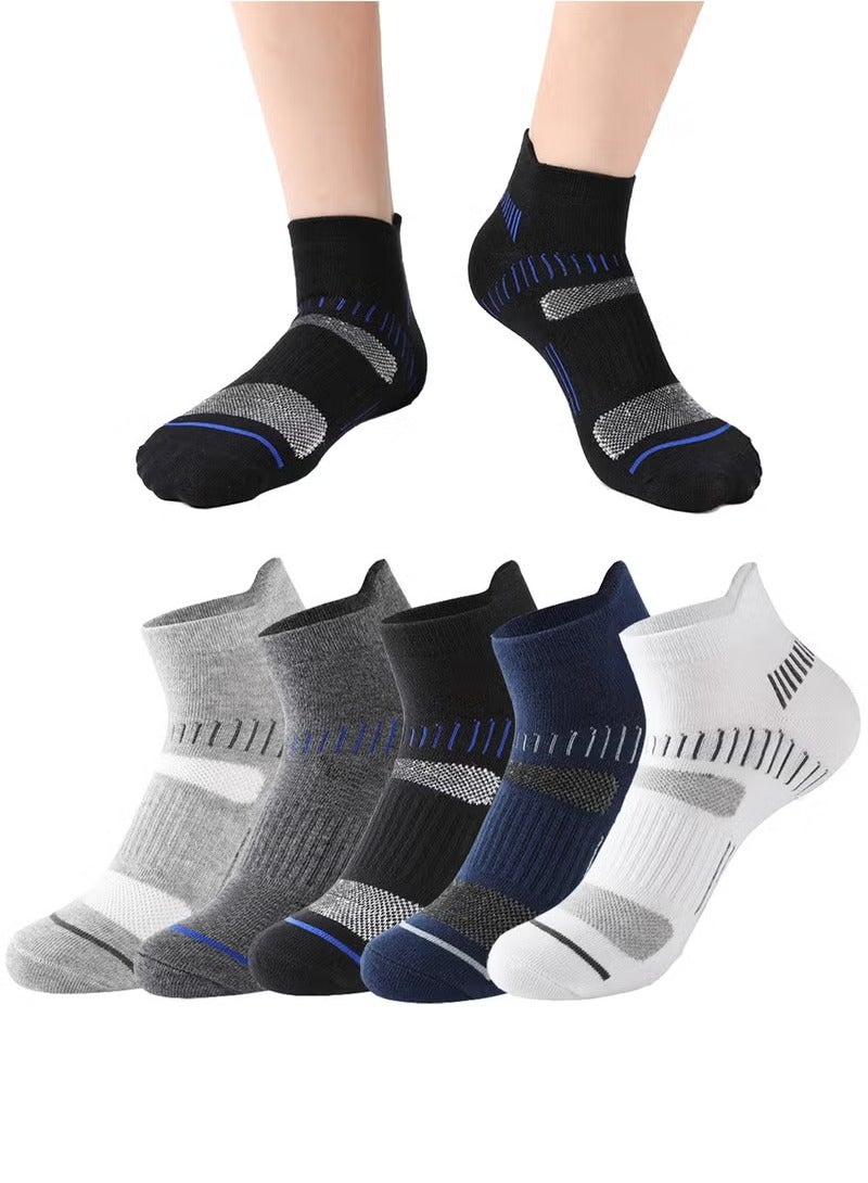 Mens Athletic Socks (5-Pack) - Low Cut, Sweat-Wicking, Odour-Resistant, All-Season Comfort - Ideal for Active Lifestyles, Running & Everyday Wear - Ultimate Socks for Men Collection - Image 1