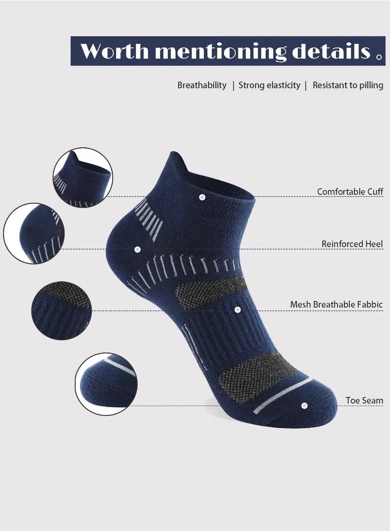 Mens Athletic Socks (5-Pack) - Low Cut, Sweat-Wicking, Odour-Resistant, All-Season Comfort - Ideal for Active Lifestyles, Running & Everyday Wear - Ultimate Socks for Men Collection - Image 3