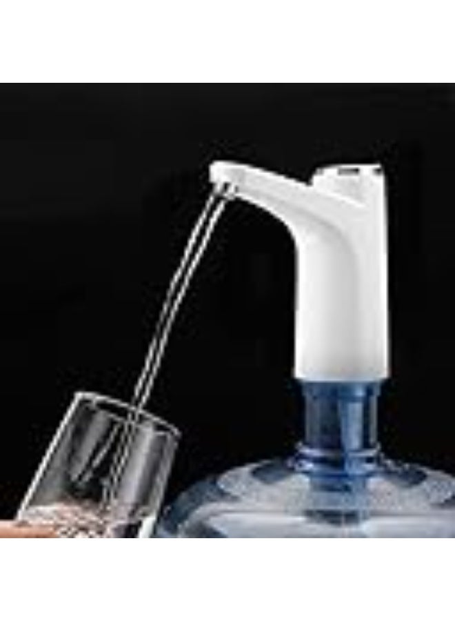Rechargeable Electric Gallon Bottle Drinking Water Pump with LED Light Portable Button Pump，Water Dispenser Pump, Water Bottle Pump, USB Charging Portable Electric Water Pump for 3-5 Gallon Jugs Automatic Portable Water Dispenser for Office, Home, Camping, Kitchen and etc (White) - Image 2