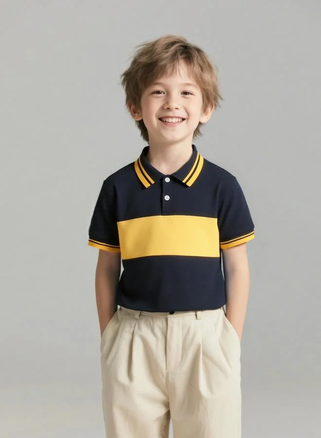 Take Two Take Two Boys Color Block Polo T-Shirt
