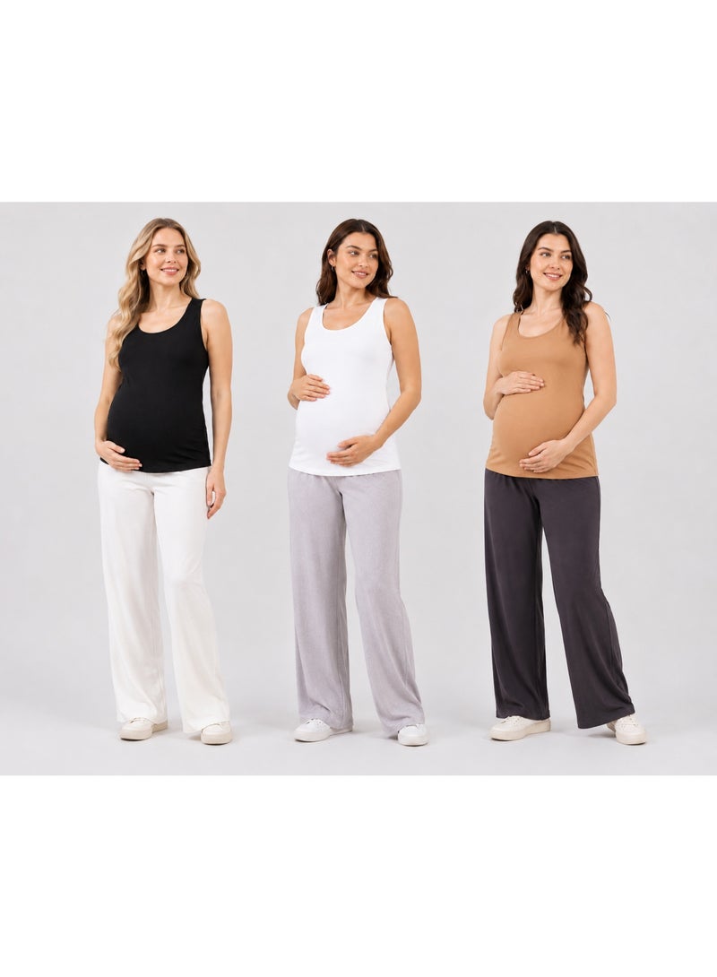TUMMY Maternity Nursing Tank Top for women - Pack of 3 - Image 1