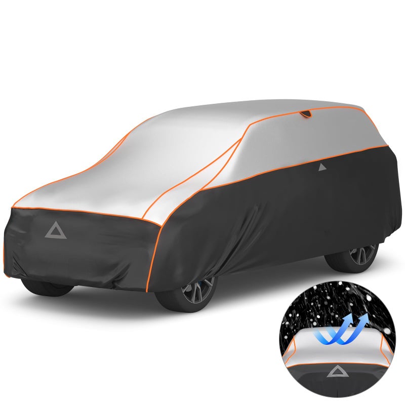Favoto Hail Protection Car Cover - Waterproof SUV Car Cover Padded Anti-Hail Snow Rain Protector for Automobiles Outdoor Heavy Duty with Reflective Stripes Full Exterior Cover Fits SUV up to 198" - Image 1