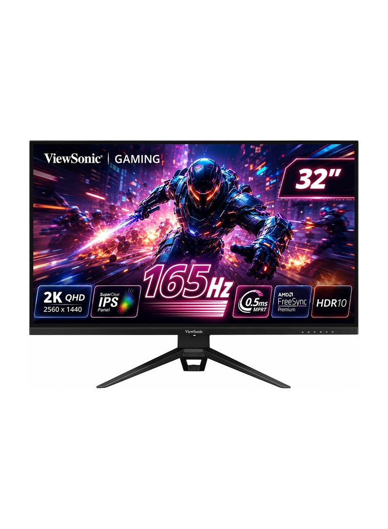 ViewSonic 32 Inch 2K QHD (2560x1440) 165Hz Gaming Monitor, SuperClear IPS Panel, 0.5ms MPRT, AMD FreeSync Premium, HDR10, VX3219-2K-PRO-2 Black Black - Image 1