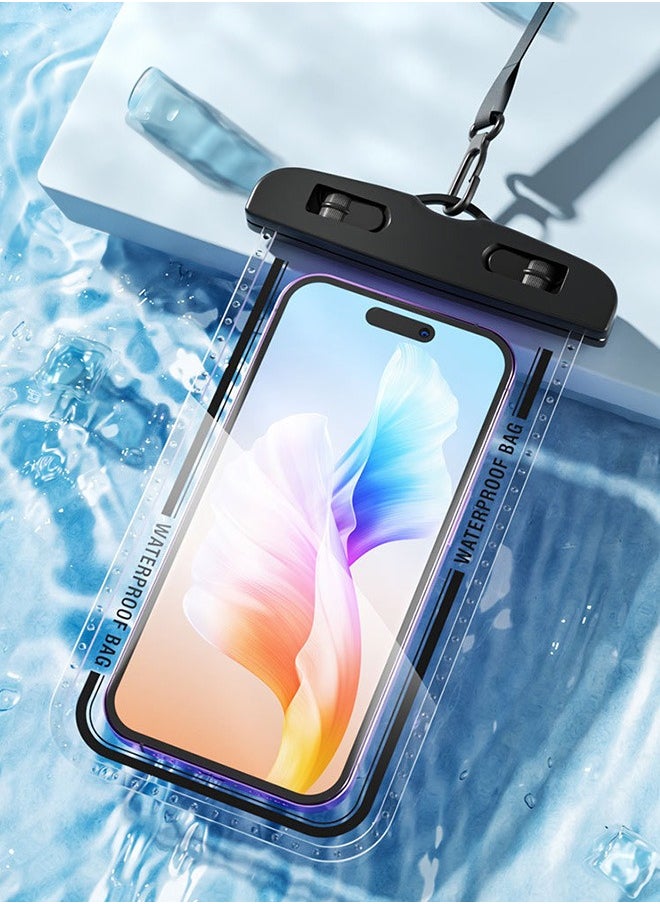 2-Pack Waterproof Phone Case – IPX8 Certified, 30M Underwater Pouch for Large Phones up to 7.2''; Compatible with iPhone 16/15/14/13 Series, for Samsung Galaxy S23/S24 Ultra/FE (Pink)
