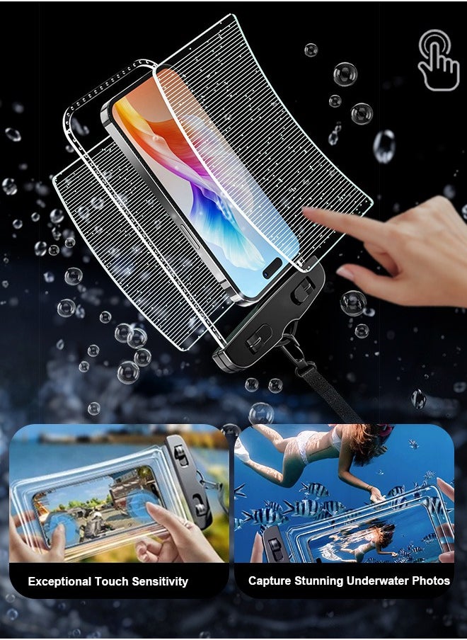 2-Pack Waterproof Phone Case – IPX8 Certified, 30M Underwater Pouch for Large Phones up to 7.2''; Compatible with iPhone 16/15/14/13 Series, for Samsung Galaxy S23/S24 Ultra/FE (Pink)