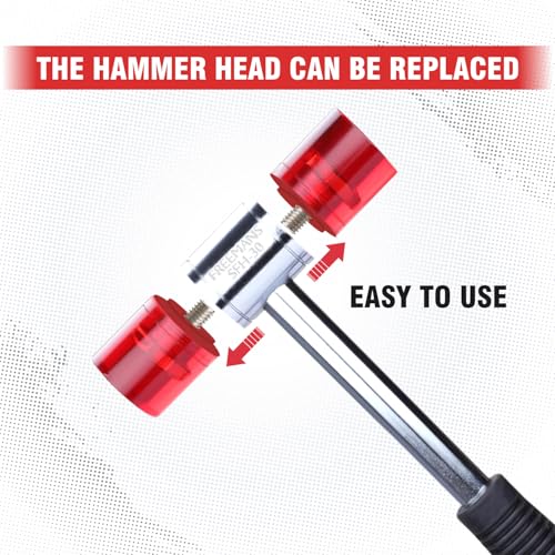 FREEMANS SFH20 Soft Face Acetate Mallet Hammer-20mm With Non-Slip Rubber Grip Handle For Bending and Shaping Metals || Tiles Fitting || Metal Forming || Industrial & Home Professional Use - Image 4