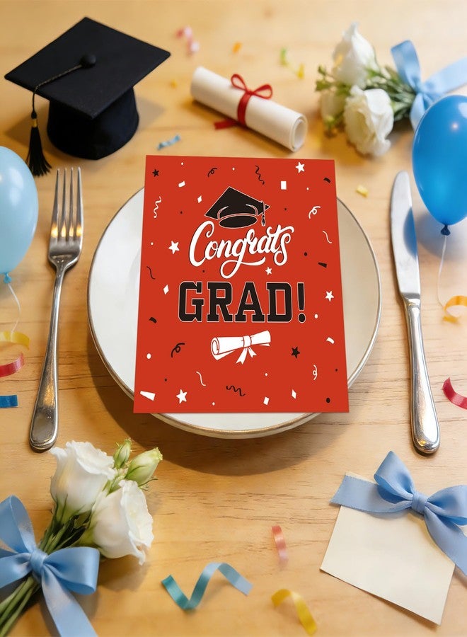 iSKeotol Graduation Napkins, Red Graduation Decorations Cocktail Napkins, Paper Disposable Grad Party Napkin, Congrats Grad Dinner Paper Hand Towels for Graduations Party Favor Supplies Table Decoration 50 Pcs - Image 3
