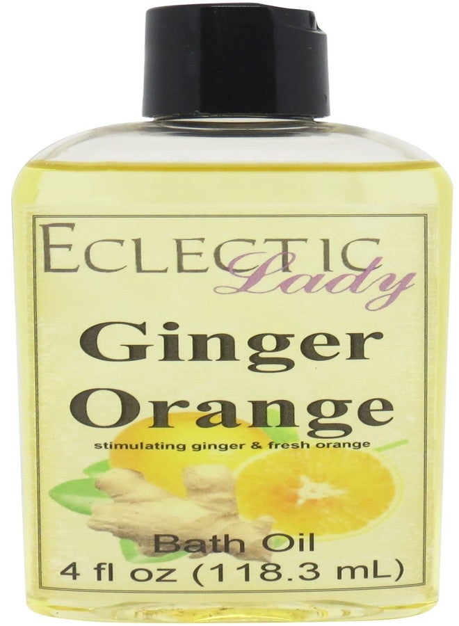 Eclectic Lady Ginger Orange Bath Oil, Scented Body Oil, Relaxing Bathing Oil, 4 oz - Image 1