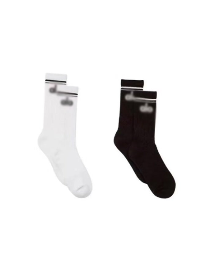 2 Pcs Socks Men'S And Women'S Sports And Leisure Cotton Socks