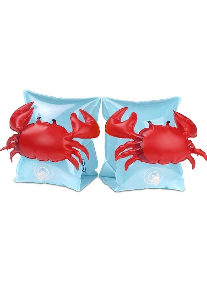 Hihonor Inflatable Armbands for Kids (Aged 3-6), Pool Arm Floatie Sleeves Floater Tube Water Wings Swimming Armlets Crabby Blue Inflatable Children Armband Pool Float Outdoor Swimming Pool - Image 1