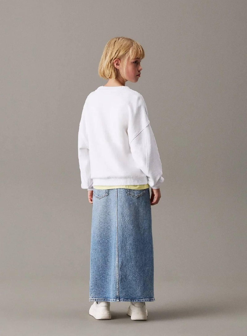 كالفن كلاين جينز سويت شيرت بقصة فضفاضة مزين بشعار كلفن كلاين - Image 2