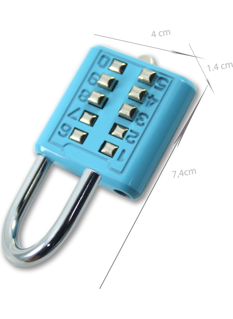 10 Digit Keyless Security Padlock Blue - pzsku/Z01DCFF4532221F9F6DECZ/45/_/1730535732/b661109a-30f9-4e8c-99be-679152f396e6