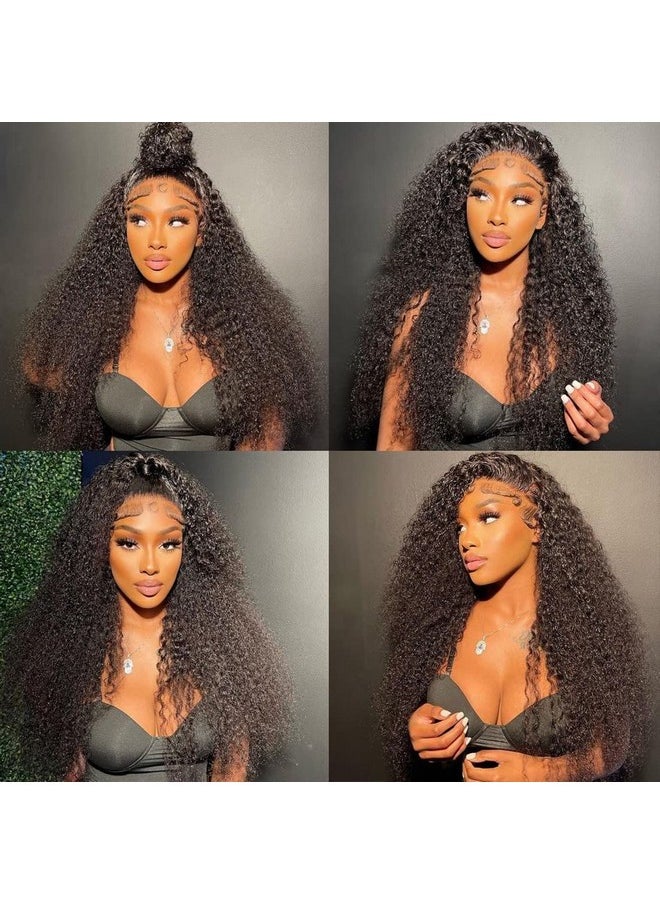 Haoyang - Water Wave Lace Front Wigs Human Hair Wigs For Women Hd 13X4 Glueless Lace Frontal Wigs Human Hair Pre Plucked With Baby Hair Wet And Wavy Wigs Human Hair 150% Density Natural Color (24 Inch) - Image 1