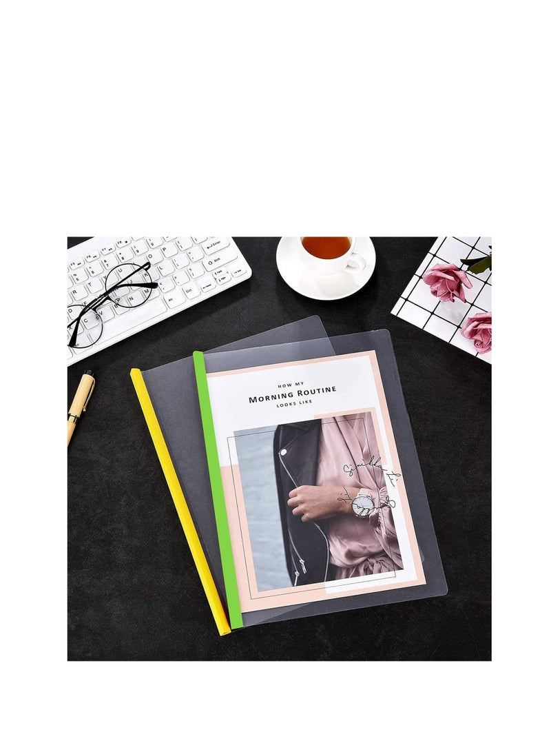 Terabyte A4 Sliding Bar Folder Report Covers (Holds Upto 40 Sheets), Slide Bar File Folders, Report Cover with Clip Resume Presentation File Folders for School And Office - Value Pack Of 5 - Image 2