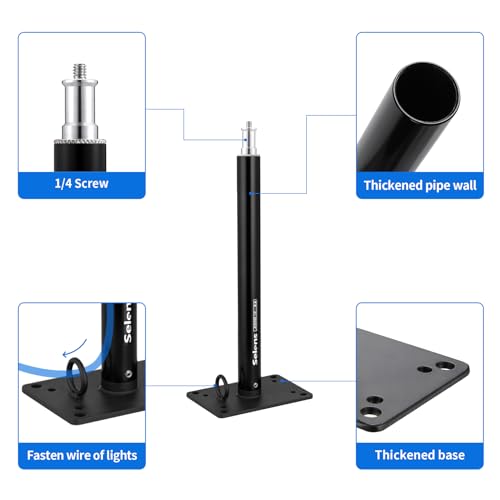 Selens 2 Pack Camera Ceiling Mount, 11" Wall Mount Bracket with 1/4" Universal Adapter for Video Light, Ring Light, Softbox, Reflector, Led Light - Image 4