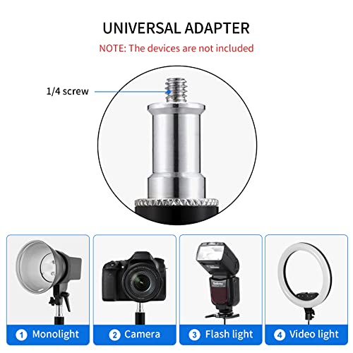 Selens 2 Pack Camera Ceiling Mount, 11" Wall Mount Bracket with 1/4" Universal Adapter for Video Light, Ring Light, Softbox, Reflector, Led Light - Image 5
