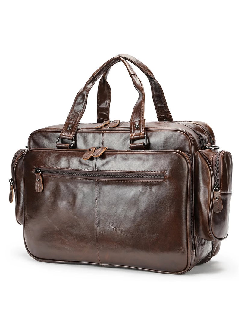جولينك حقيبة كتف للرجال من جولينك حقيبة سفر سعة كبيرة حقيبة كمبيوتر محمول من الجلد الأصلي حقيبة جلدية للرجال - Image 1