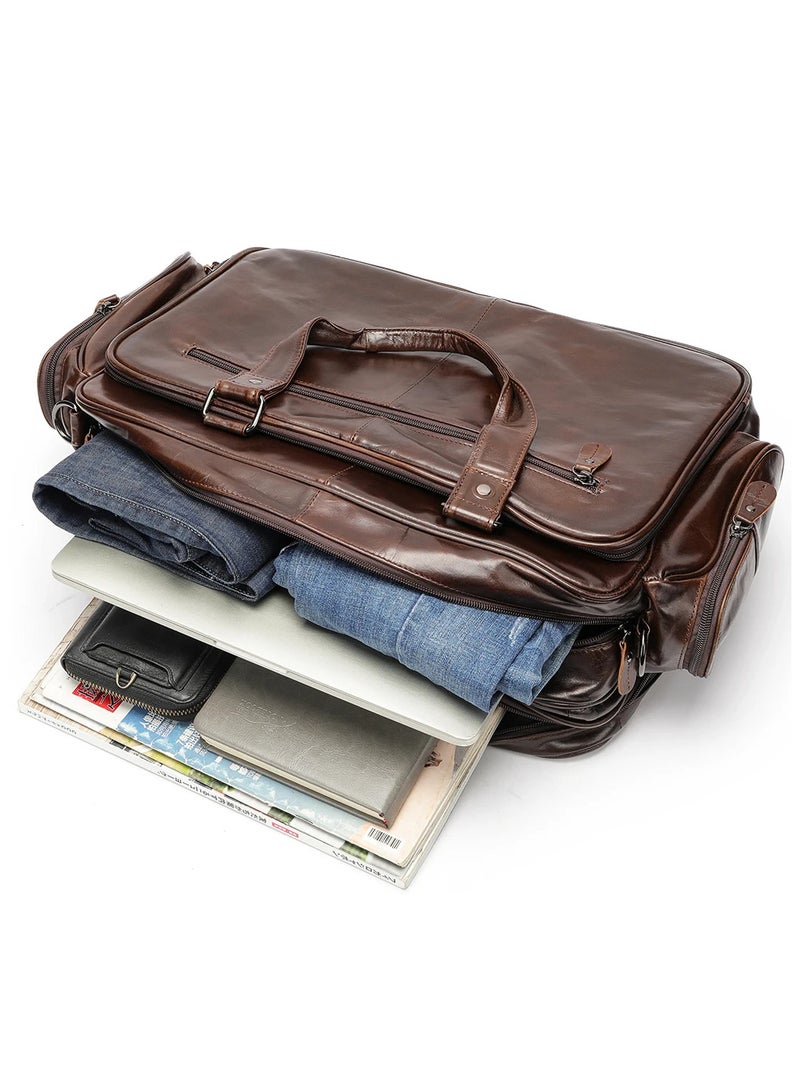 جولينك حقيبة كتف للرجال من جولينك حقيبة سفر سعة كبيرة حقيبة كمبيوتر محمول من الجلد الأصلي حقيبة جلدية للرجال - Image 2