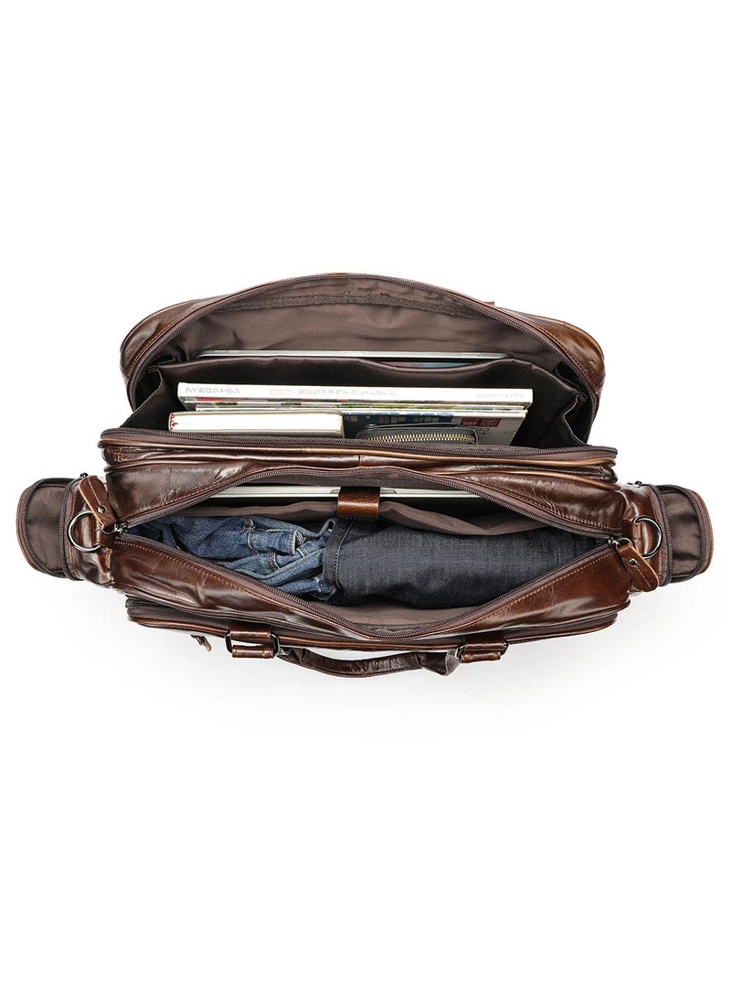 جولينك حقيبة كتف للرجال من جولينك حقيبة سفر سعة كبيرة حقيبة كمبيوتر محمول من الجلد الأصلي حقيبة جلدية للرجال - Image 3