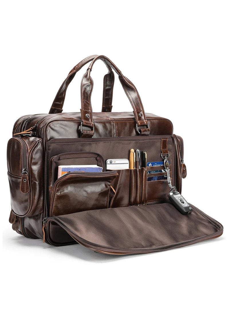 جولينك حقيبة كتف للرجال من جولينك حقيبة سفر سعة كبيرة حقيبة كمبيوتر محمول من الجلد الأصلي حقيبة جلدية للرجال - Image 4