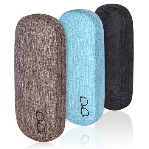 RayLove 3-Pack Hard Shell Eyeglasses Case Large Reading Glasses Hard Case - Image 1