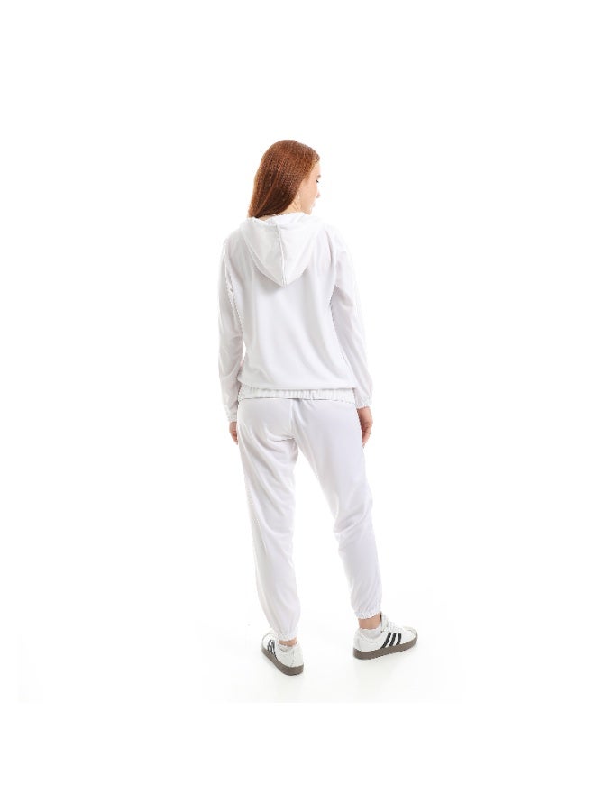 Caesar Women's two-piece tracksuit with front zipper and 4-stripes design - Image 4