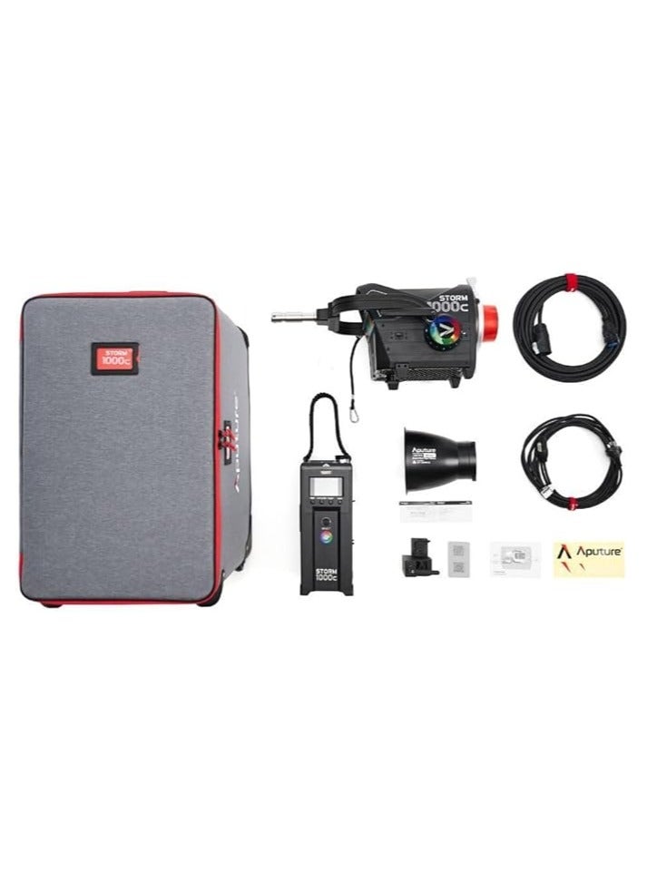 Aputure Storm 1000c Point-Source Fixture with Wide Hyper Reflector, Blair-CG LED Chipset, and ProLock Locking Accessory Mount (Black) - Image 5