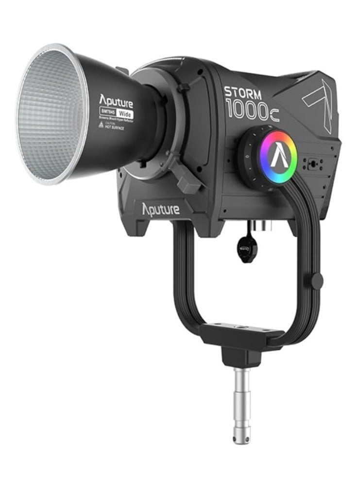 Aputure Storm 1000c Point-Source Fixture with Wide Hyper Reflector, Blair-CG LED Chipset, and ProLock Locking Accessory Mount (Black) - Image 1