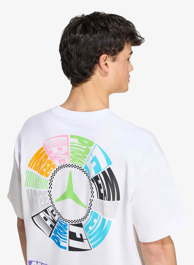 Adidas WHITE Mercedes Lights On T-Shirt for Men | Best Price UAE