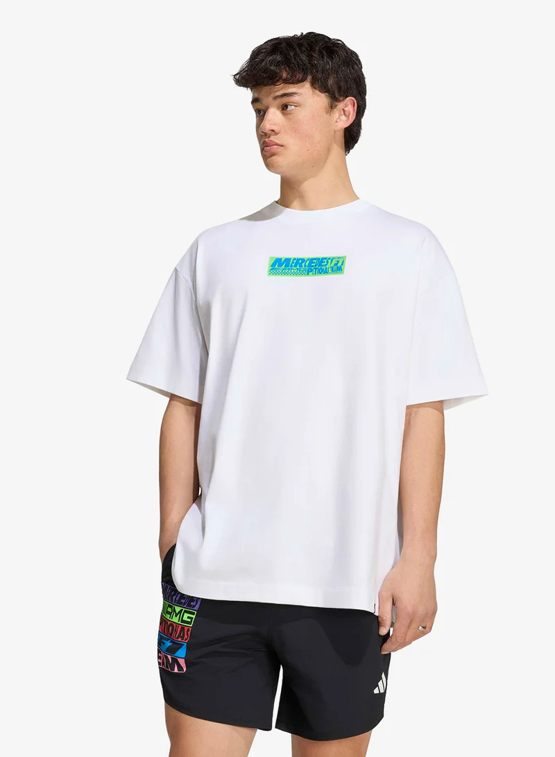 Adidas WHITE Mercedes Lights On T-Shirt for Men | Best Price UAE