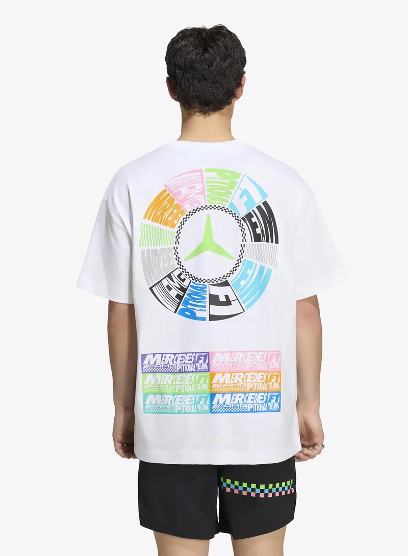 Adidas WHITE Mercedes Lights On T-Shirt for Men | Best Price UAE