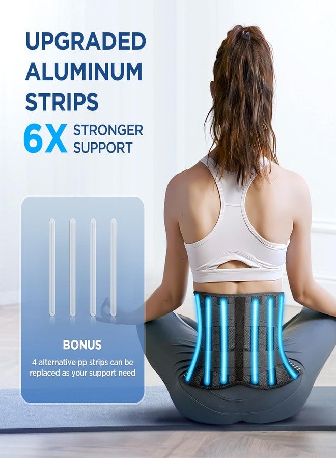 CAMRIER Back Brace for Lower Back Pain Relief with 3D Lumbar Pad, 6X Back Support Belt With Alternative Strips for Men/Women, Soft Breathable Mesh Fabric Lumbar Support for Herniated Disc, Sciatica - Image 4