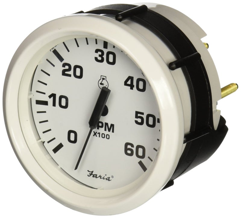 Faria - 3003.3484 33103 Dress Tachometer (6000 RPM) Gas - 4", White - Image 1