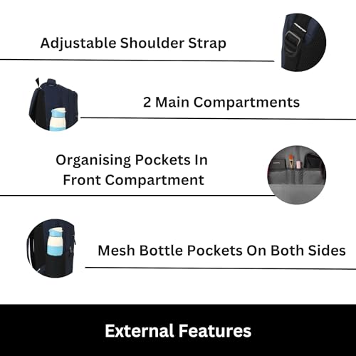 HYDER Flow 30L Multipurpose Backpack For Men,Women, Boys And Girls Bags for College, School, Travel, Office and Daily Use - Durable, Comfortable, and Stylish Bag/Backpacks (Blue) - Image 4