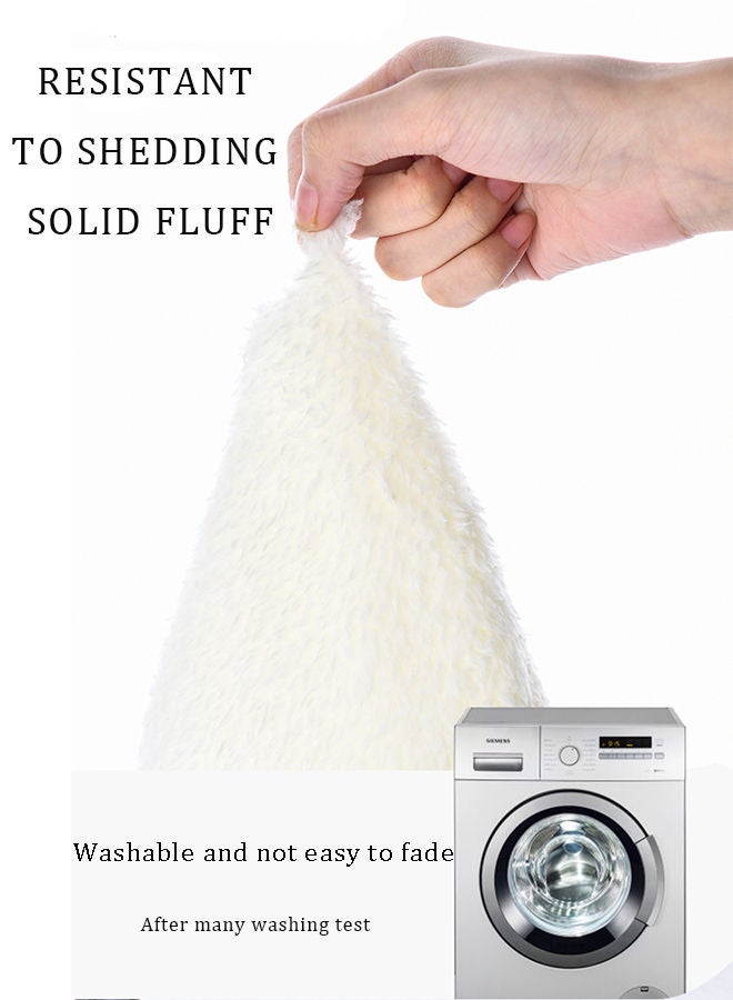 24PCS Plush Puzzle Foam Floor Mat for Kids- Thick Interlocking Fluffy Tiles with Border Square Rug Split Joint Soft Climbing Carpet Mats Area Rug for Room Floor （White + Black） - Image 4