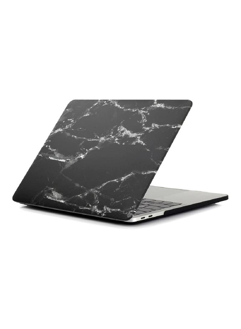 AMM Compatible with Mac Book New Pro 13 inch Case 2018/2017/2016 Model A1988 A1708 (Non Touch Bar) Ultra Slim Plastic Hard Shell Case with US Layout English Keyboard Cover Black Marble - Image 3