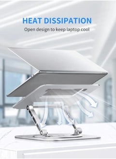 BEILINGDUN Laptop Stand for Desk, Adjustable Computer Stand with 360° Rotating Base, Ergonomic Laptop Riser for Collaborative Work, Foldable & Portable Laptop Stand, Compatible MacBook Air Pro Dell XPS More 10-17" Laptops  - Image 1