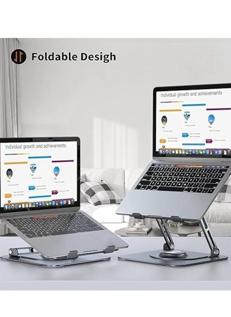 BEILINGDUN - Laptop Stand for Desk, Adjustable Computer Stand with 360° Rotating Base, Ergonomic Laptop Riser for Collaborative Work, Foldable & Portable Laptop Stand, Compatible MacBook Air Pro Dell XPS More 10-17" Laptops - Image 1