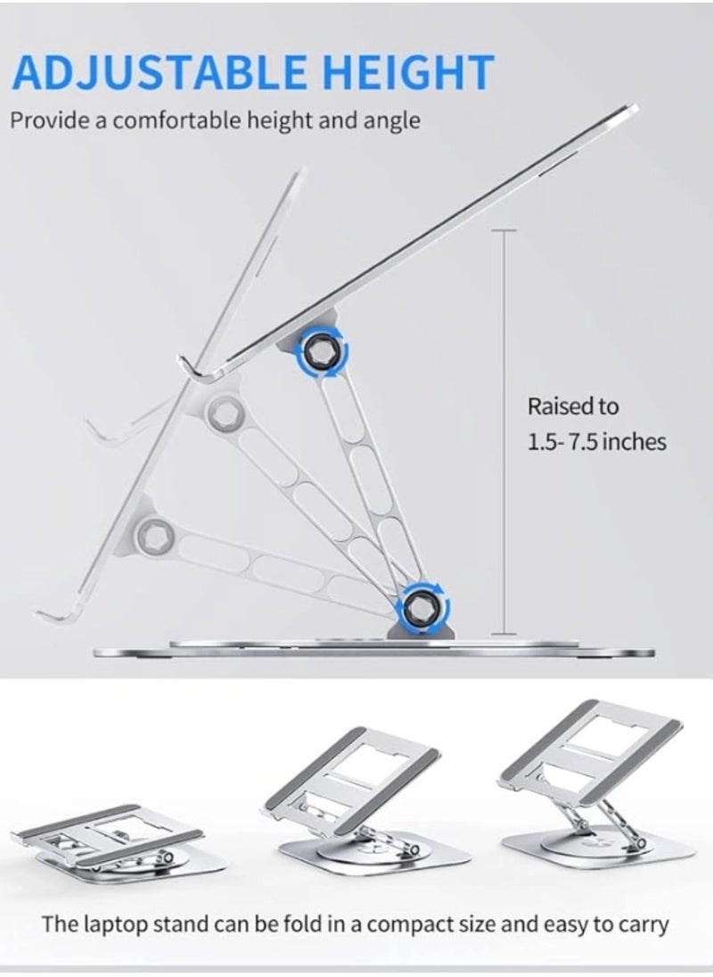 BEILINGDUN - Laptop Stand for Desk, Adjustable Computer Stand with 360° Rotating Base, Ergonomic Laptop Riser for Collaborative Work, Foldable & Portable Laptop Stand, Compatible MacBook Air Pro Dell XPS More 10-17" Laptops - Image 1