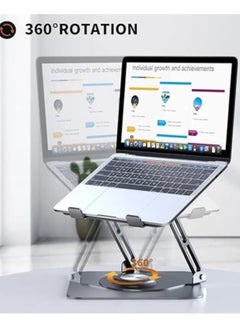 BEILINGDUN Laptop Stand for Desk, Adjustable Computer Stand with 360° Rotating Base, Ergonomic Laptop Riser for Collaborative Work, Foldable & Portable Laptop Stand, Compatible MacBook Air Pro Dell XPS More 10-17" Laptops  - Image 3