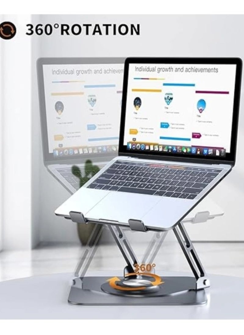 BEILINGDUN - Laptop Stand for Desk, Adjustable Computer Stand with 360° Rotating Base, Ergonomic Laptop Riser for Collaborative Work, Foldable & Portable Laptop Stand, Compatible MacBook Air Pro Dell XPS More 10-17" Laptops - Image 1