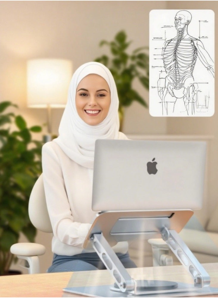 BEILINGDUN Laptop Stand - Height adjustable, 360°Rotating Base, Foldable & Portable Tour Stand with magnetic base, Ramadan gift