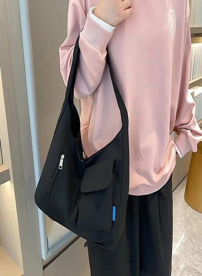 HaveGlam Collage Canvas Black | Designer Canvas Tote Bag | Sleek Shoulder Handbag with Pocket | Smart Everyday Tote | Black - Image 3