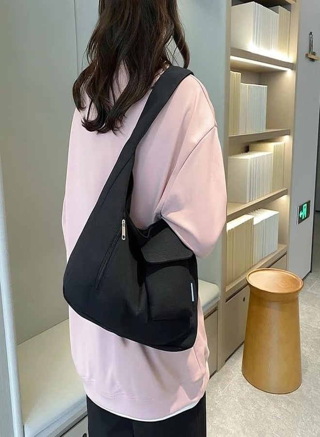 HaveGlam Collage Canvas Black | Designer Canvas Tote Bag | Sleek Shoulder Handbag with Pocket | Smart Everyday Tote | Black - Image 4